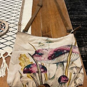 Mushroom Print Crossbody Bag
